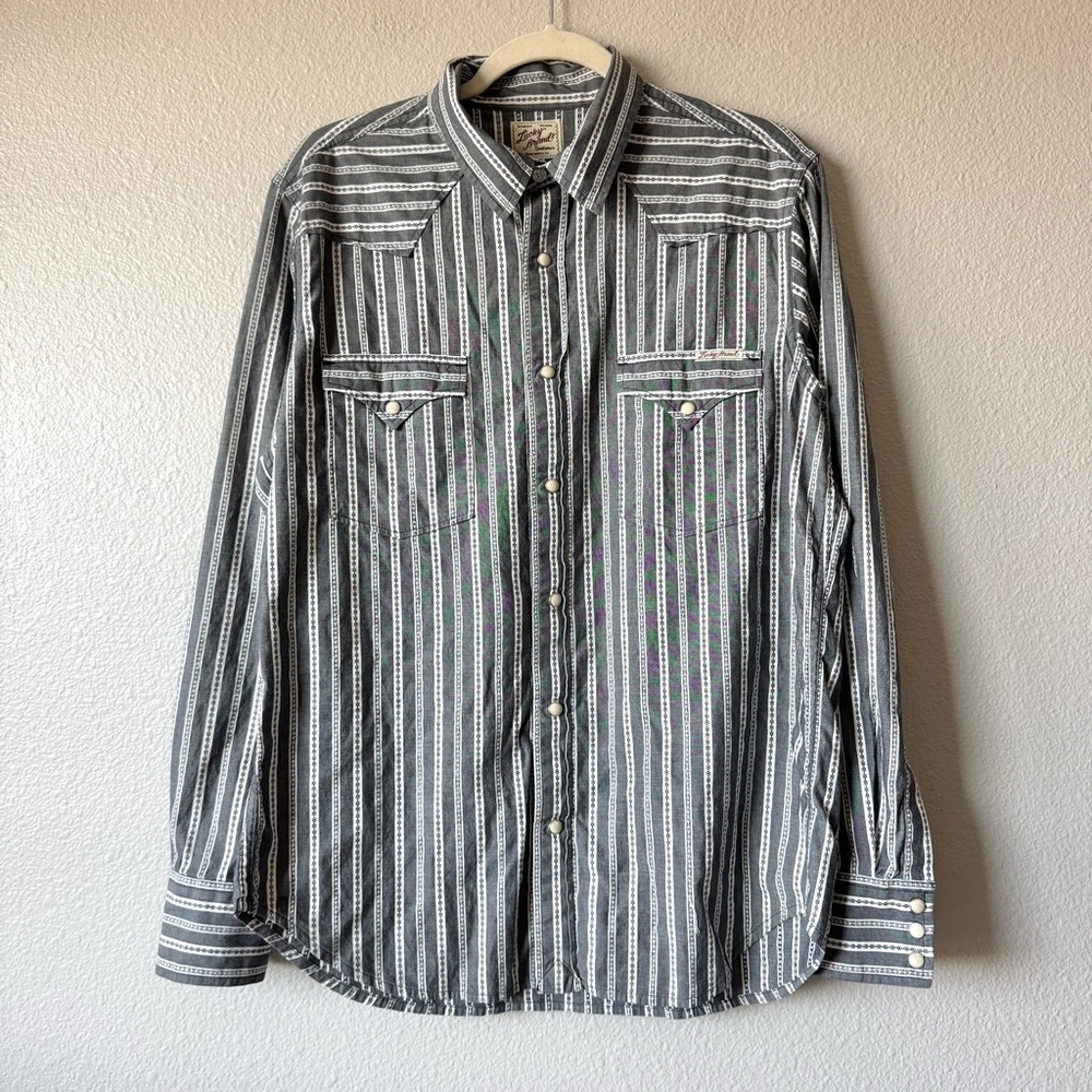 Lucky Brand Long Sleeve Shirt Pearl Snap Button